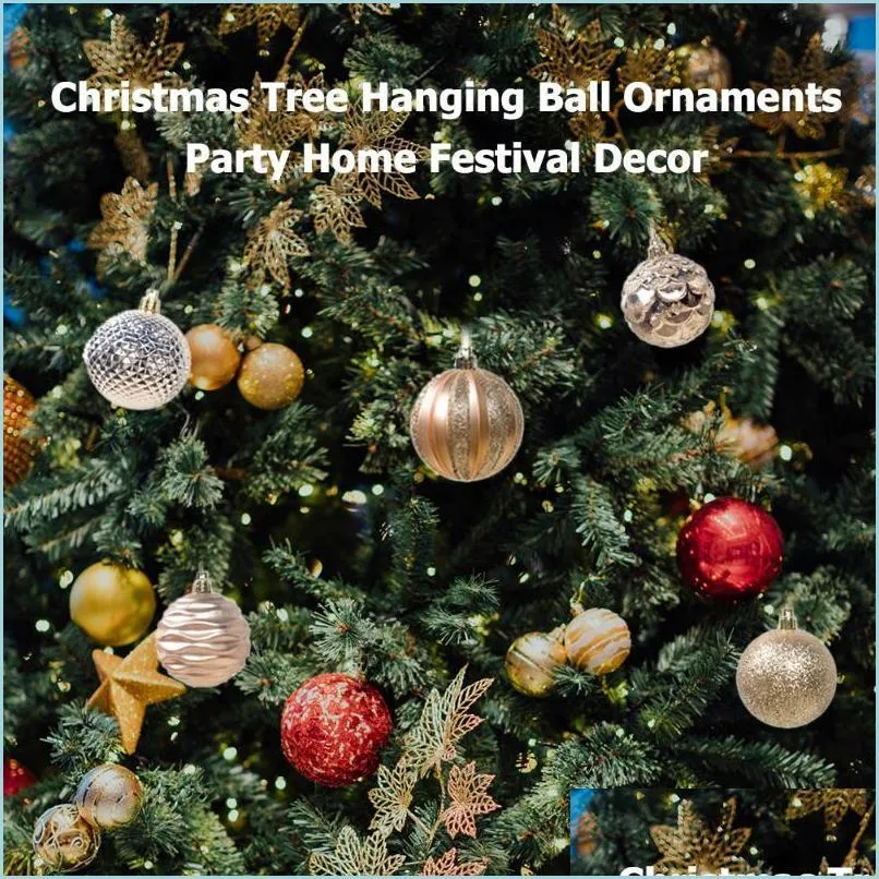 Feestdecoratie 12 stks kerstballen pvc creatieve gekleurde verf baubble boom ornamenten hangende decoraties drop levering 20 jydhhome dhps4