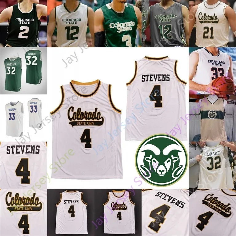 Nik1 Custom Colorado State Basketball Jersey College NCAA Исаия Стивенс Нико Карвачо Дэвид Родди Адам Титлвуд Кендл Джеймс Мур Ривера