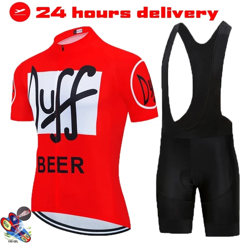 サイクリングジャージーセットダフビールメンズウェアウェアベターレインボーチーム半袖衣料夏のロードバイク220922