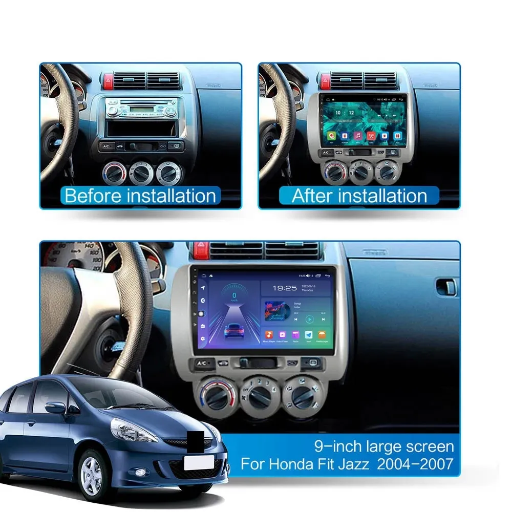 Android 10 2 DIN Car Video Radio Multimedia Player Auto Stereo GPS Map لـ Honda Fit Jazz 2001-2008264x