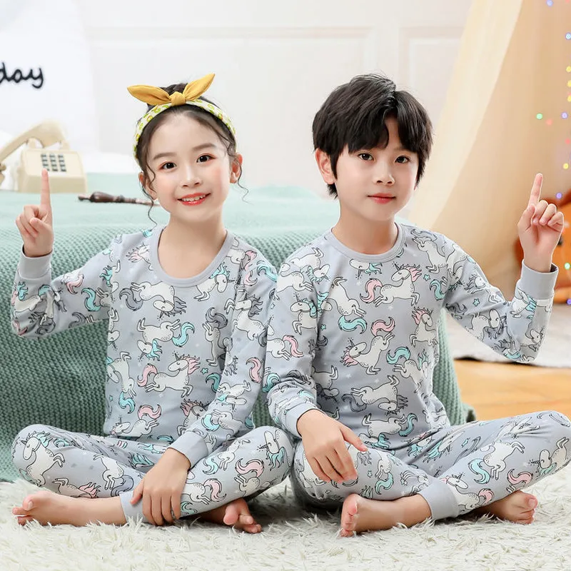 Conjunto de pijamas de invierno para niños y niñas, ropa de dormir de  algodón con animales, para el hogar, de 4, 6, 8, 10 y 12 años