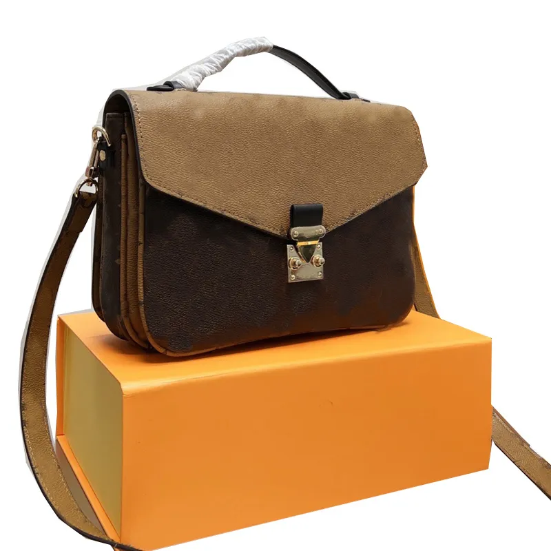 bolsa mensageira de alta qualidade Bolsa de bolsa de bolsa Metis Crossbody Bolsas de couro genuíno Carta clássica de ombro destacável Lady Lady Tootes