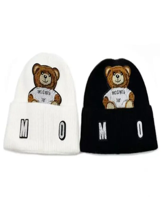 Зимний стиль вязаные шляпы дизайнерские шапки черепа милый медвежь