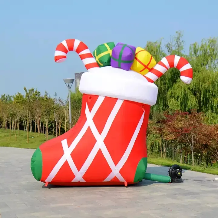 Inflatable Christmas Stocking for Outdoor decoration Blow Up Gift Display For Holiday event use