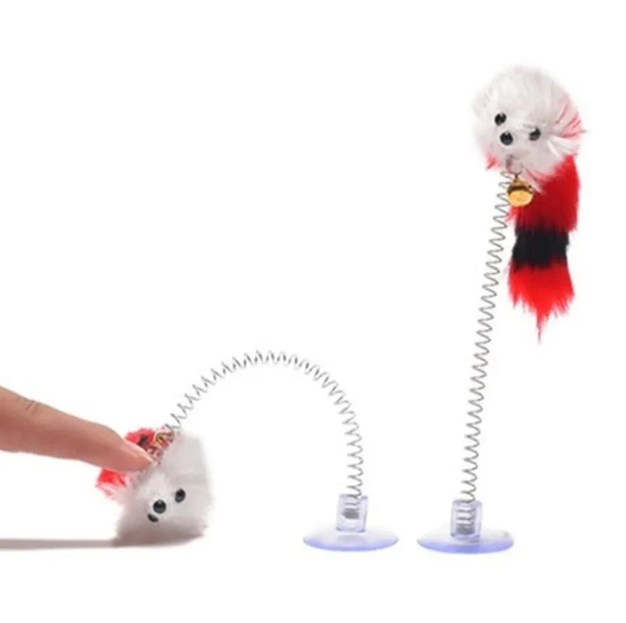 Cartoon Pet Cat Toy Stick Feather Rod Mouse with Mini Bell Cats Catcher Teaser Interactive Cat Toys