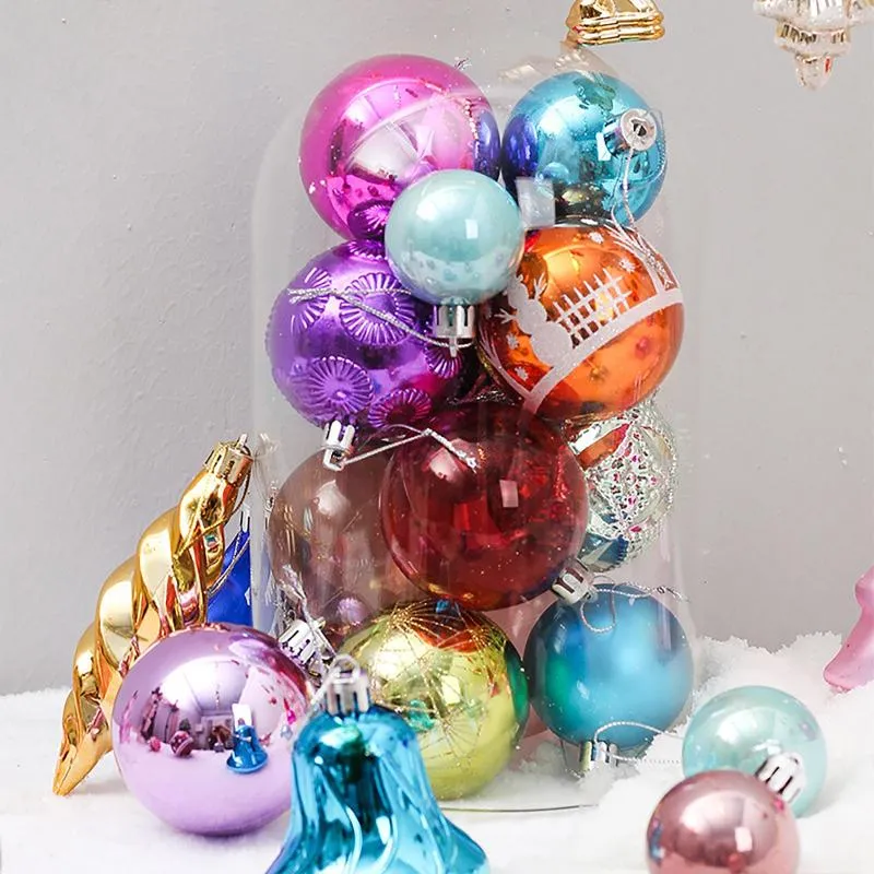 Party Decoration Xmas Tree Plastic Hanging Balls For Wedding Hoilday Festival Fireplaces Doors Ornaments Baubles Sets