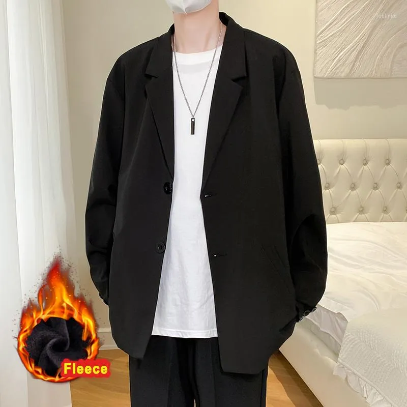 Abiti da uomo Stile coreano giapponese Abito da uomo Cappotto Blazer Smart Bussiness Giacca Top High Street Party Abbigliamento casual uomo in pile