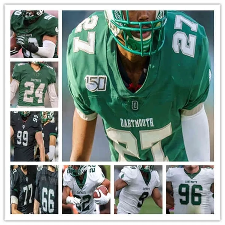 Wskt Custom DARTMOUTH College Football Maglie Derek Kyler Nick Howard Zack Bair Noah Roper Keegan McHugh Paxton Scott Dale Chesson Connor Davis