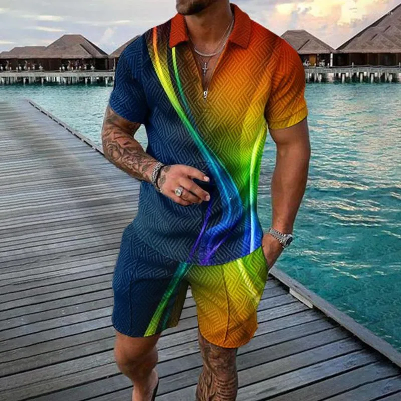 Мужские спортивные костюмы Мужские рубашки поло, устанавливают летний сплошной цвет двухсексуал.