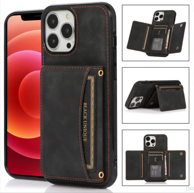 100 pieces Multi-Purpose Cell Phone Cases for iphone 11 12 13 14 pro Max XR XS 8 PLUS TPU and Leather wallet cover