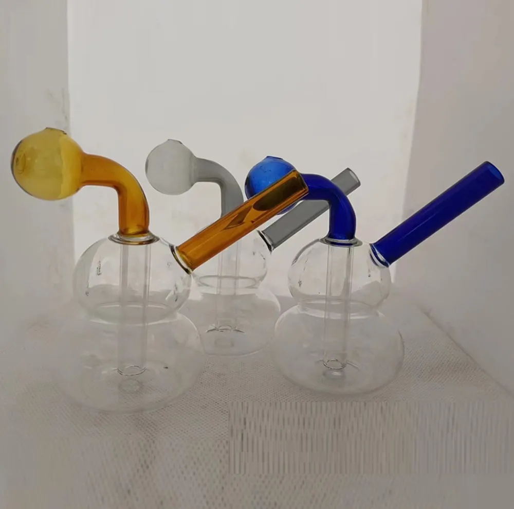 Narghilè Bruciatore a nafta in vetro Bong ad acqua Vetro 4 stili Bruciatore a nafta Tubi spessi Piccoli Bubbler Bong Mini Dab Rigs per fumare