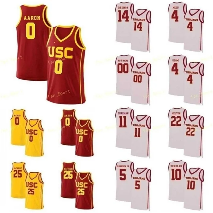 SJ NCAA College USC Trojans Basketball Jersey 5 Derryck Thornton Nikola Vucevic 10 DeRozan 1 Young Custom Stitched