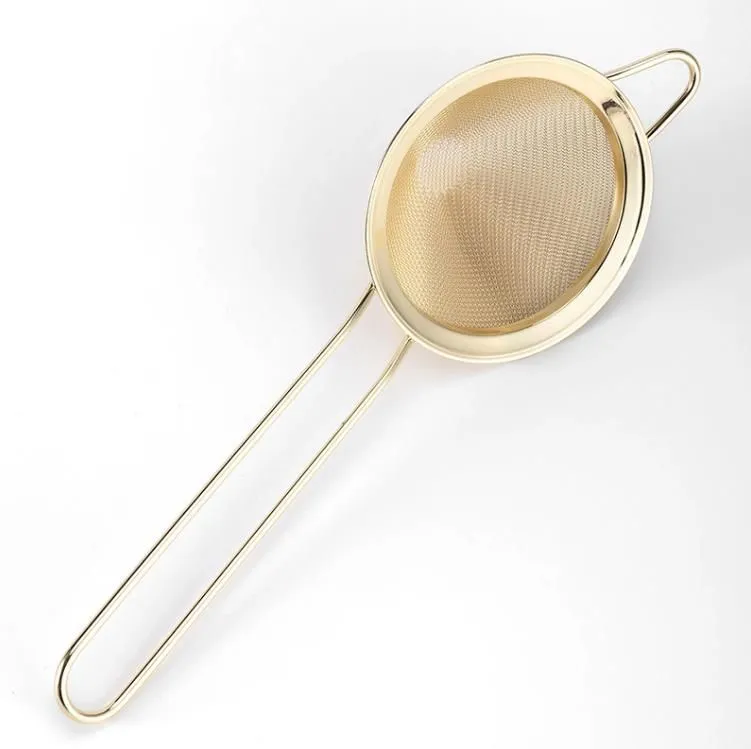 New Cone Cocktails Mesh Colanders Rose Gold Color Oil Grid Black Golden Filter Cocktail Strainer SN4699