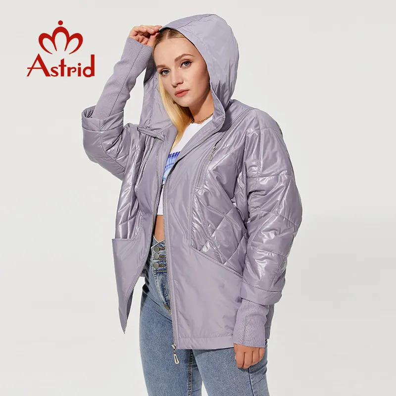 نساء S Plus Size Outerwear Coats Astrid Autumn Autumn Cotton Cotton Jacket Sipper Windproof Warm with Hood Zipper Coat Women Parkas AM 8734 220922