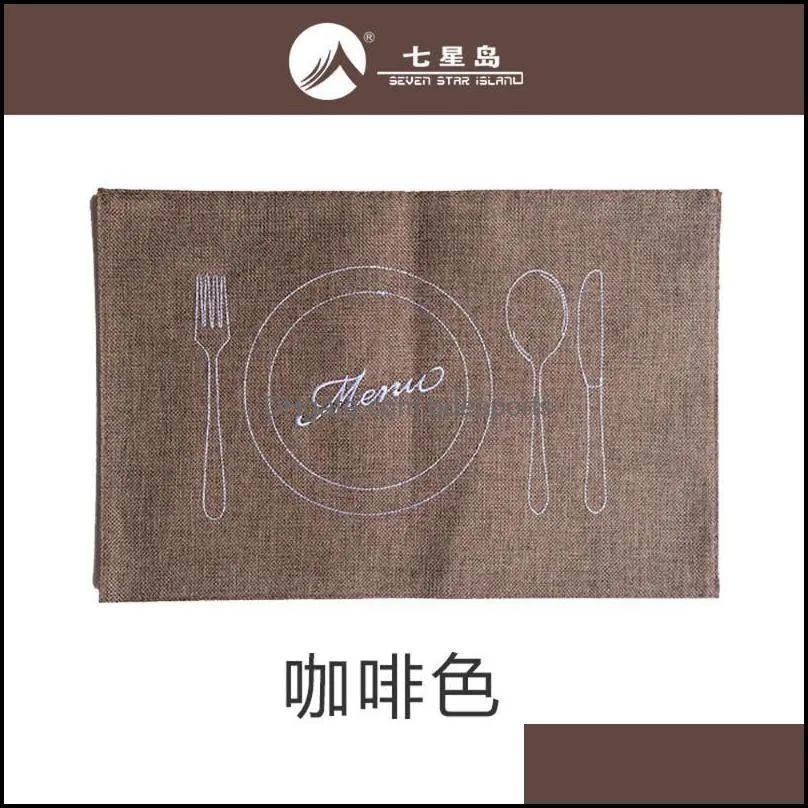 Mats Pads Table Mat Fabric Light Luxury Placemat Linen Heat Insation Japanese Style Ins Wind Nordic Household Cotton And Bdesports Dhnjg