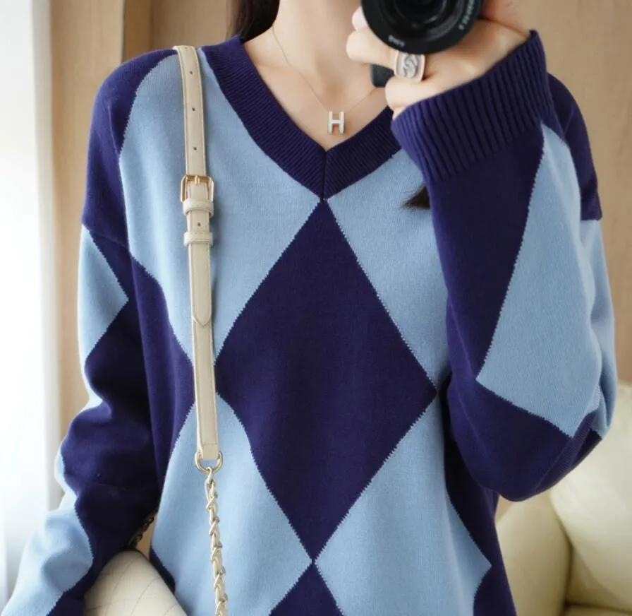 Новый женский свитер для свободного пулора с длинным рукавом осень и зимний женский плеч
