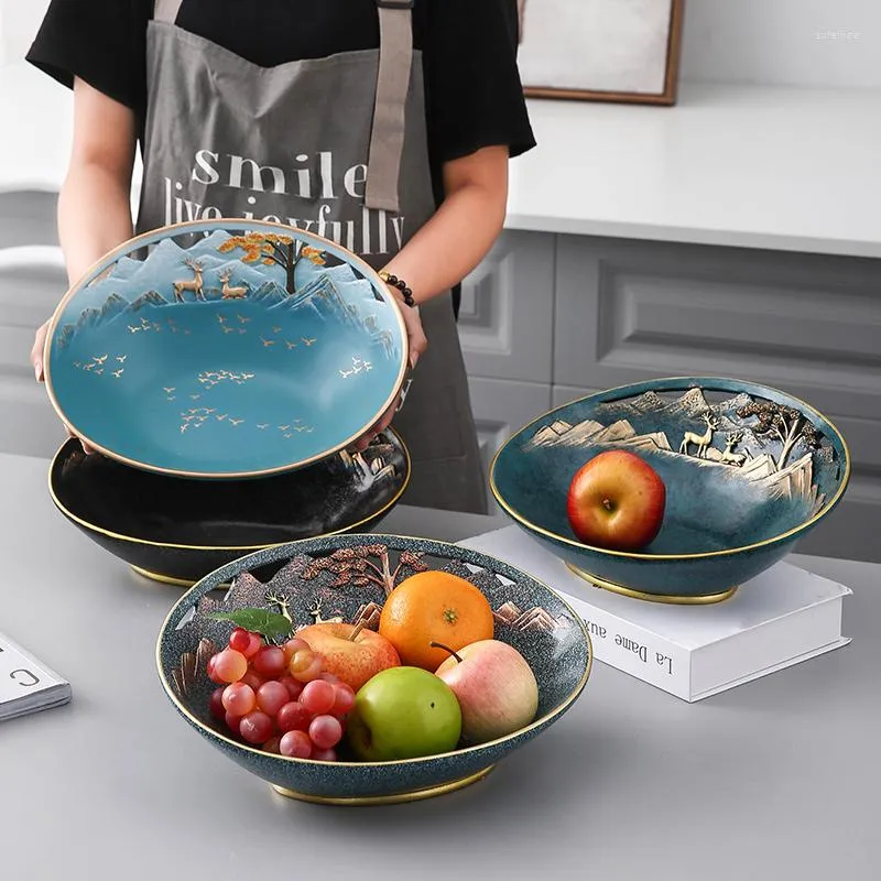 Tigelas tigelas bandeja de frutas criativas nórdicas Tabela de chá para salas de chá Candy Snack Plate Decoration Bowl Bowl Orname