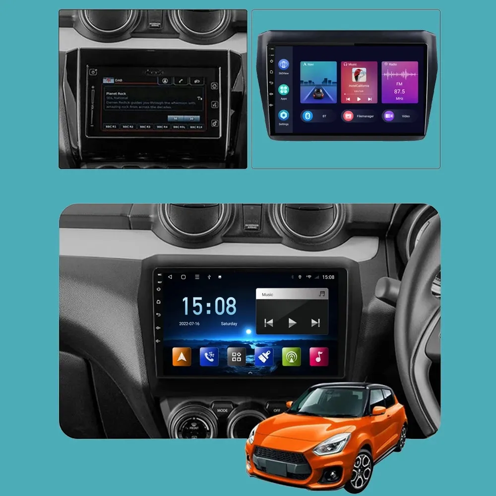 2 Din Android 9 pouces écran tactile voiture vidéo Audio Navigation intégration lecteur Mp5 pour SUZUKI SWIFT 2017-2018