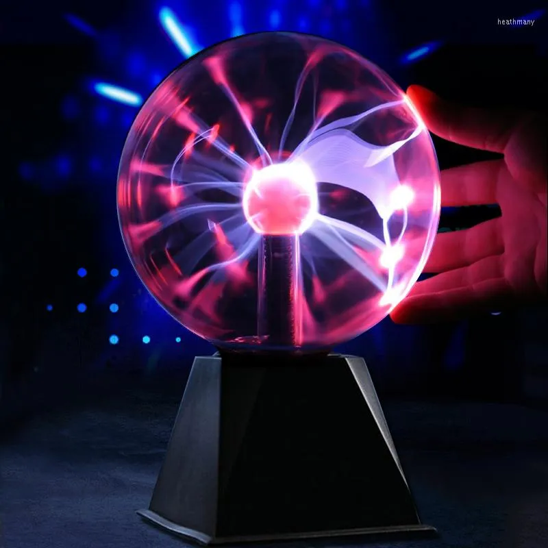 Veilleuses nouveauté éclairage boule de Plasma magique lampe 3/4/5/6 pouces lumière lave noël enfants cadeau verre décor Table