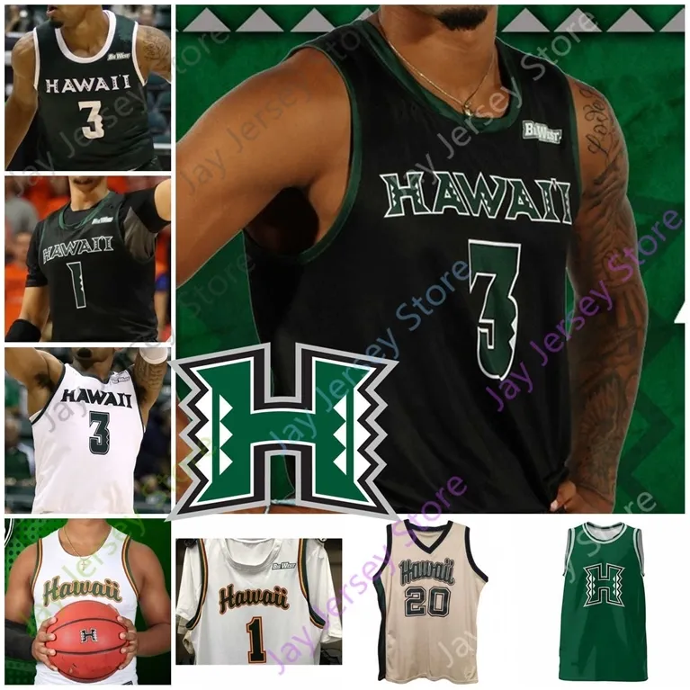 Nik1 Custom Hawaii Basketball Jersey NCAA College 3 Eddie Stansberry 1 Drew Buggs 32 Samuta Avea 14 Zigmars Raimo Dawson Carper Justin Webster