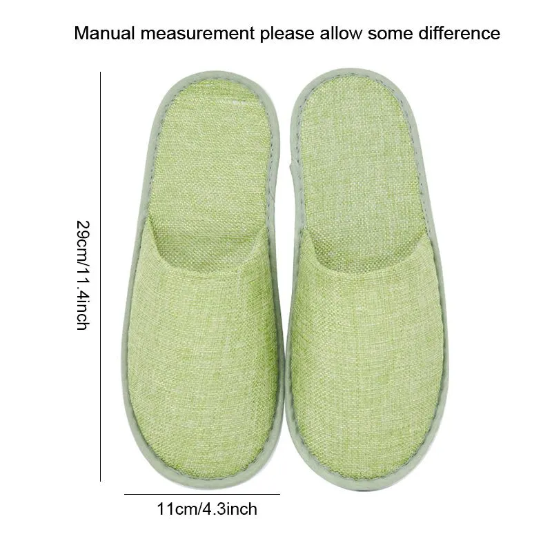 Disposable Slippers Comfortable Breathable SPA Anti-slip Hotel Home Travel Linen Slippers Hospitality Footwear Guest Shoes HY0460