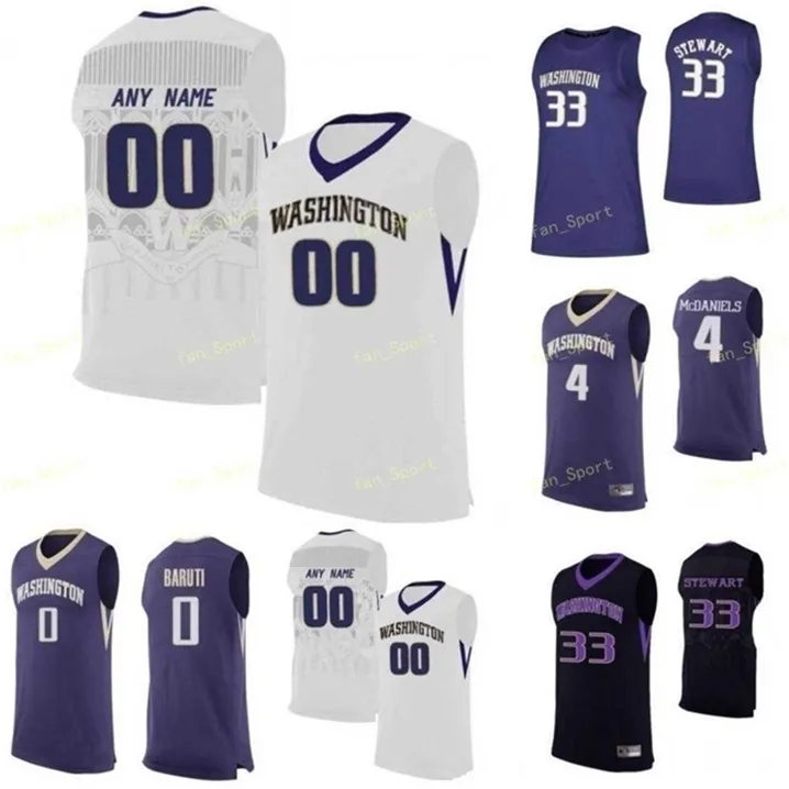 SJ NCAA College Washington Huskies Jersey de basquete 15 Noah Dickerson 20 Fultz Quin Barnard 21 Raequan Battle 23 Bryan Sj Hnson Custom costura