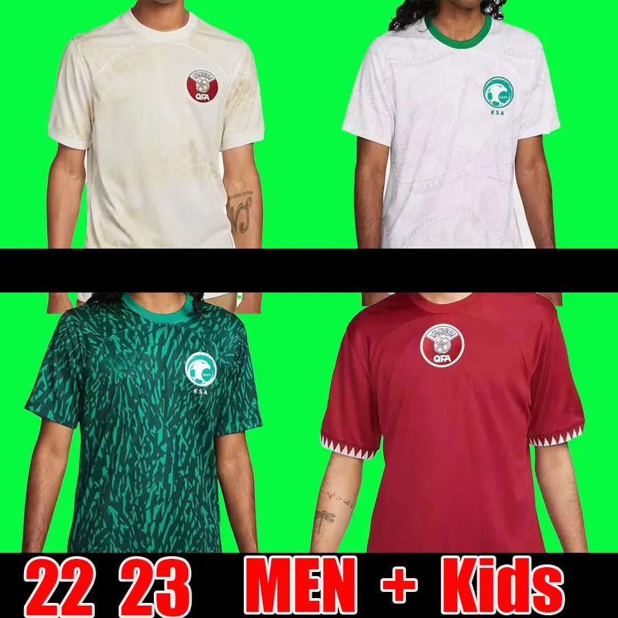 22 23 Qatar Soccer Jerseys 2023 SAUDI ARABIA Camisetas De Futbol home away third Men Adult short sleeve Football Shirt Uniforms top 22 23 national team