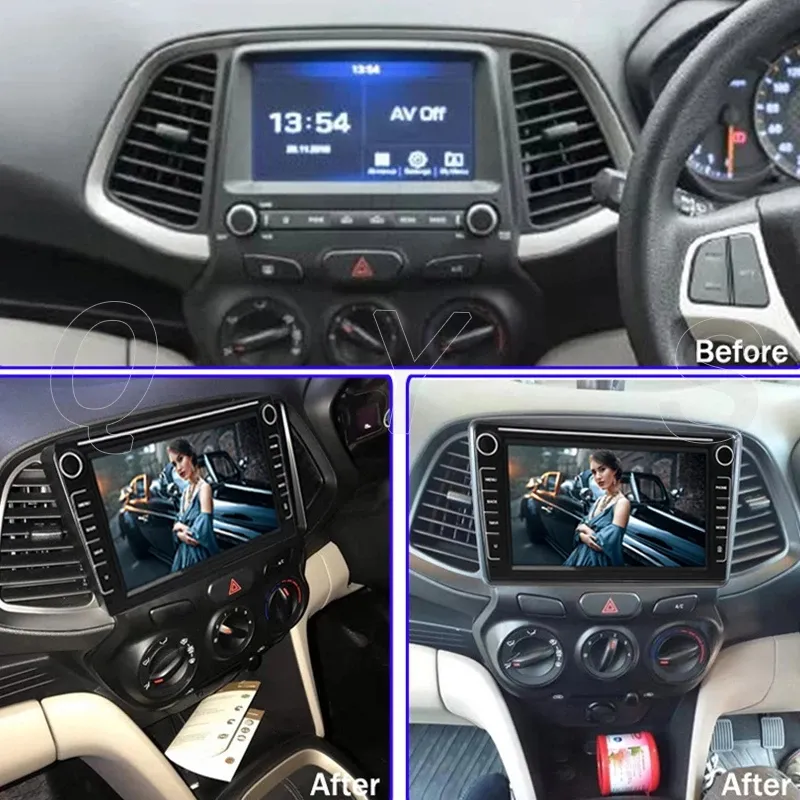 Lettore video per auto Android con schermo capacitivo con navigazione GPS per HYUNDAI SANTRO/ALTOS-2018
