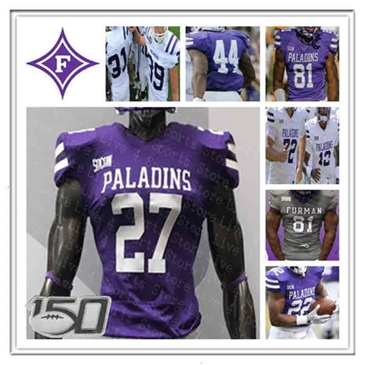 WSKT Custom NCAA Furman Paladins College Football Jerseys Darren Hamp Sisson Devin Wynn Noah Henderson Shiflett Thomas Gordon Abrams