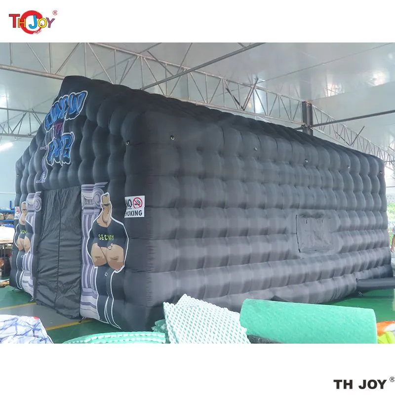 Large Black Inflatable Nightcube Wedding Tent Square Gazebo Event