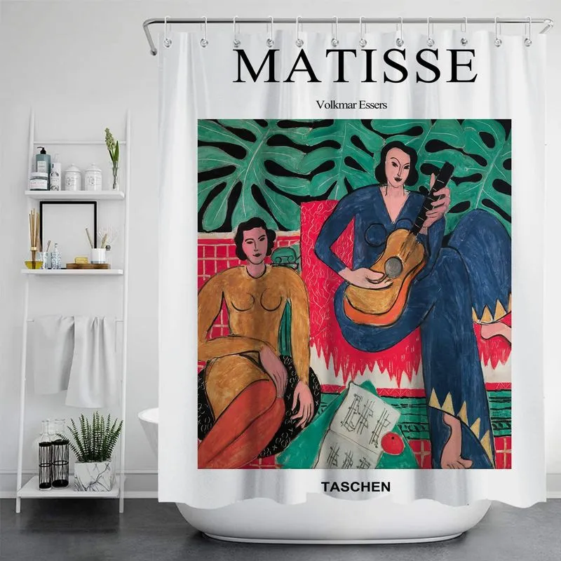 Duş Perdeleri Morden Matisse Perde Su geçirmez Banyo Küvet için Düz Renk Banyosu Büyük Geniş Banyo Kapağı 12 Kanca 220922