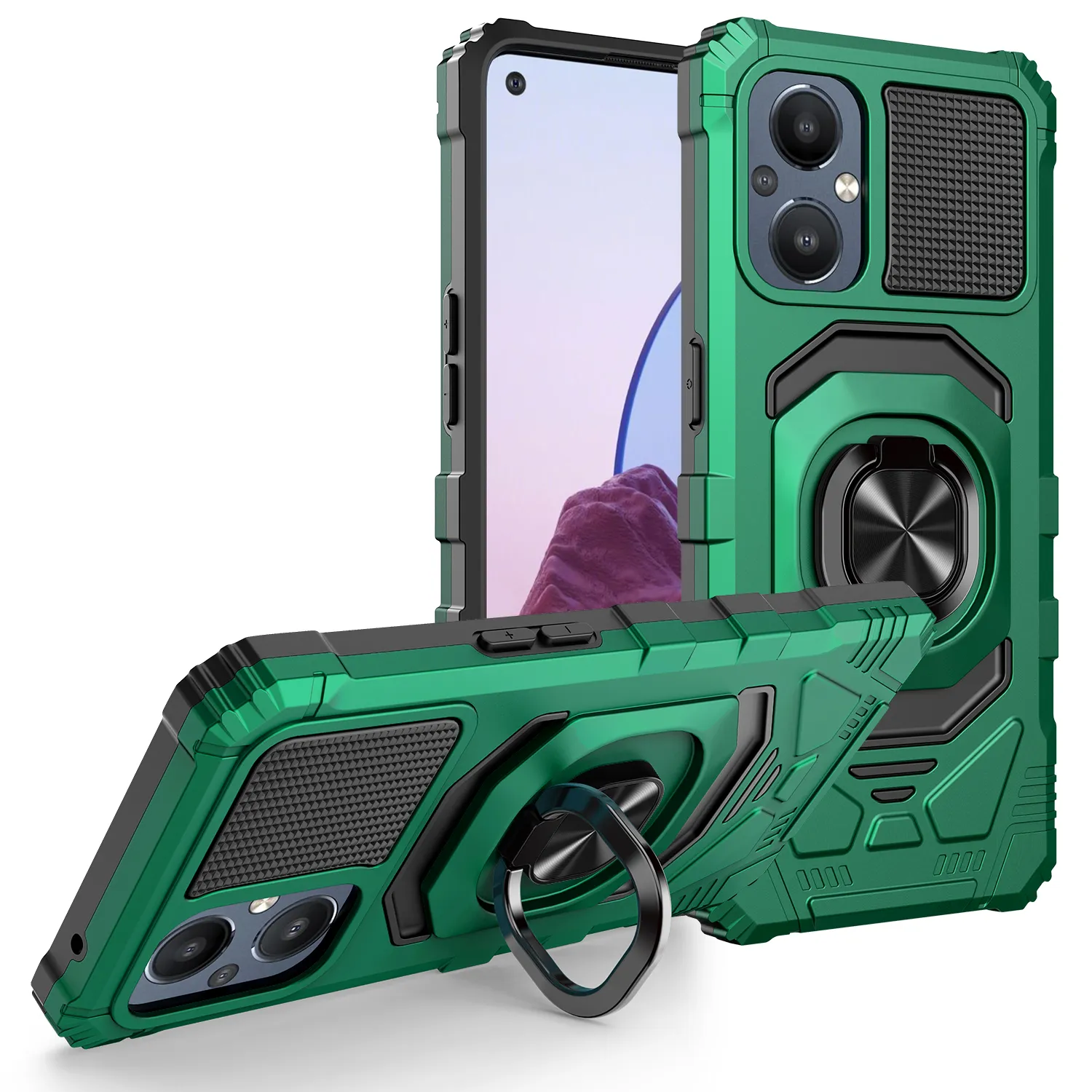 Phone Cases For OnePlus N30 N20 5G 10T 10 Pro With 360° Rotating Ring Holder Kickstand Car Mount Soft TPU Hard Plastic Double-layer Shockproof Cover