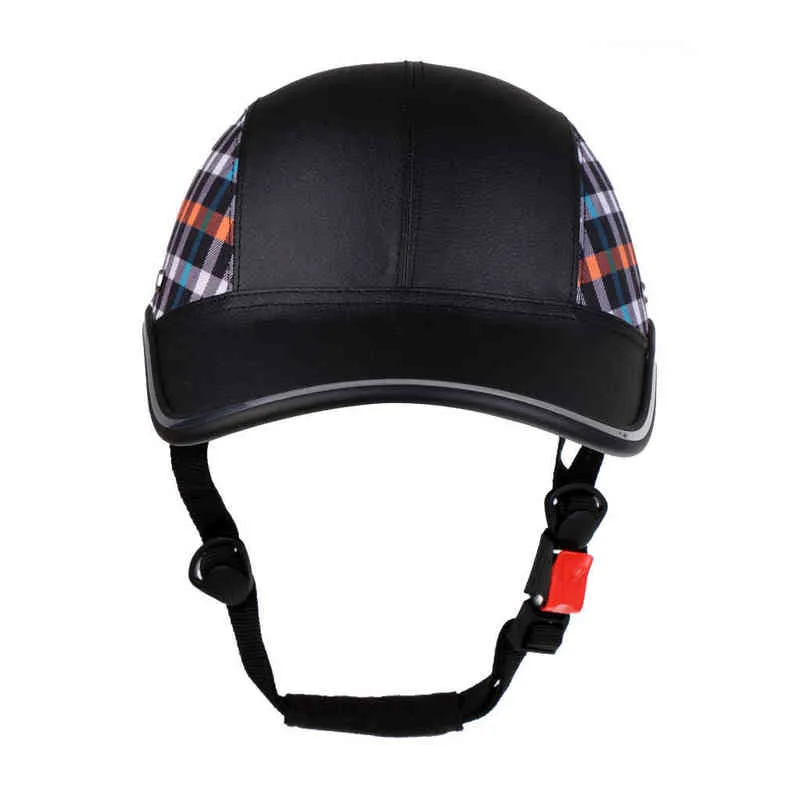 Motorcycle Cycling Half Open Face Helmet Baseball Cap Foam Padded PU Hat Visor Safety Helmet for Outdoor Sport Climbing Baseball