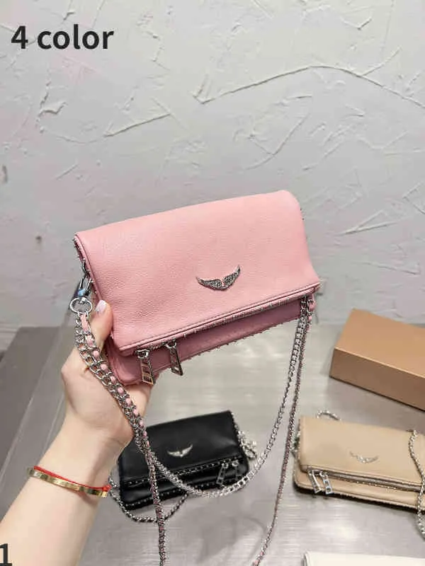 Zadig Voltaire Designer Black Chain Shoulder Bag With Nano