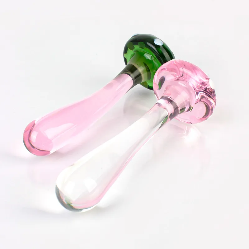 14cm Mushroom Glass Dildos For Anal Plug Women Men 18 Couples Tools Butt Plugs Dilator Sex Toys Adult Games_voghion.com