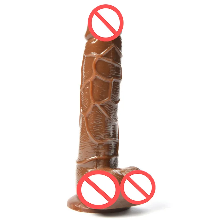 Высокий имитационный коричневый мужской дилдо для паров женских сексуальных игрушек