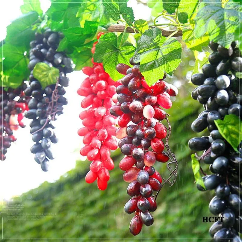 Party Decoration Festive Garden Home El Restaurant Cafe Bar Shop Store Simulation Artificial Grape Fake Fruit String Bunch Model