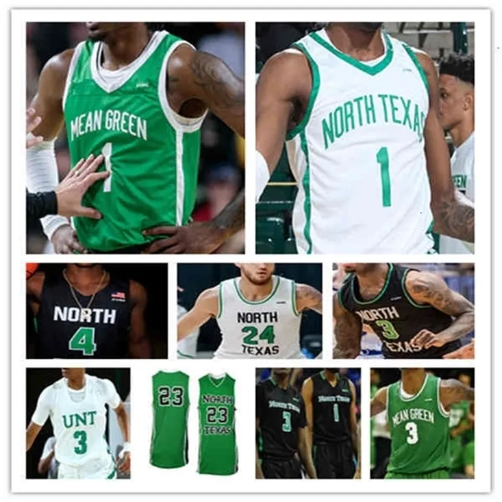 Wskt North Texas Mean Green UNT Basketball Jersey Tylor Perry Thomas Bell Mardrez McBride Abou Ousmane Rubin Jones Aaron Scott JJ Murray Hameir