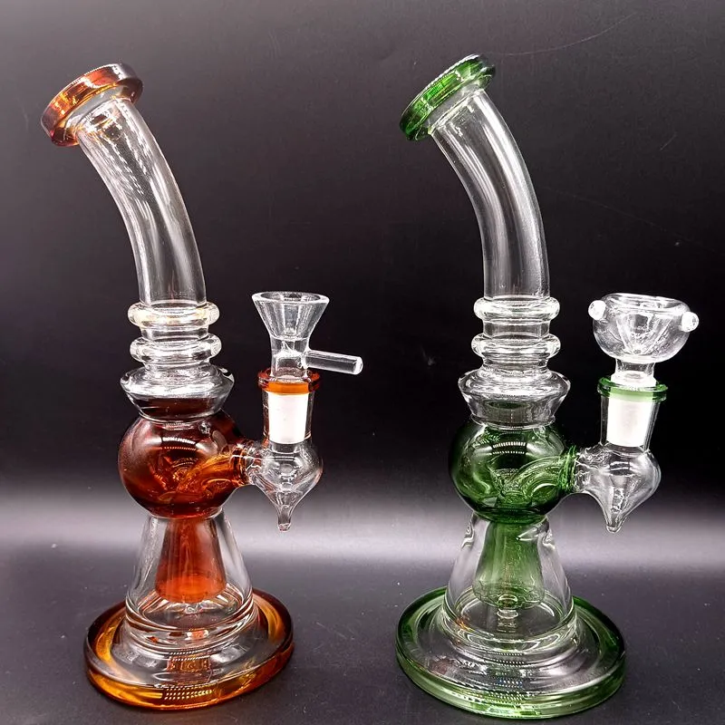 8.5 inch Colorful Glass Water Bong Hookahs Oil Dab Rigs Tube Shisha Smoking Pipes with Female 14mm Joint