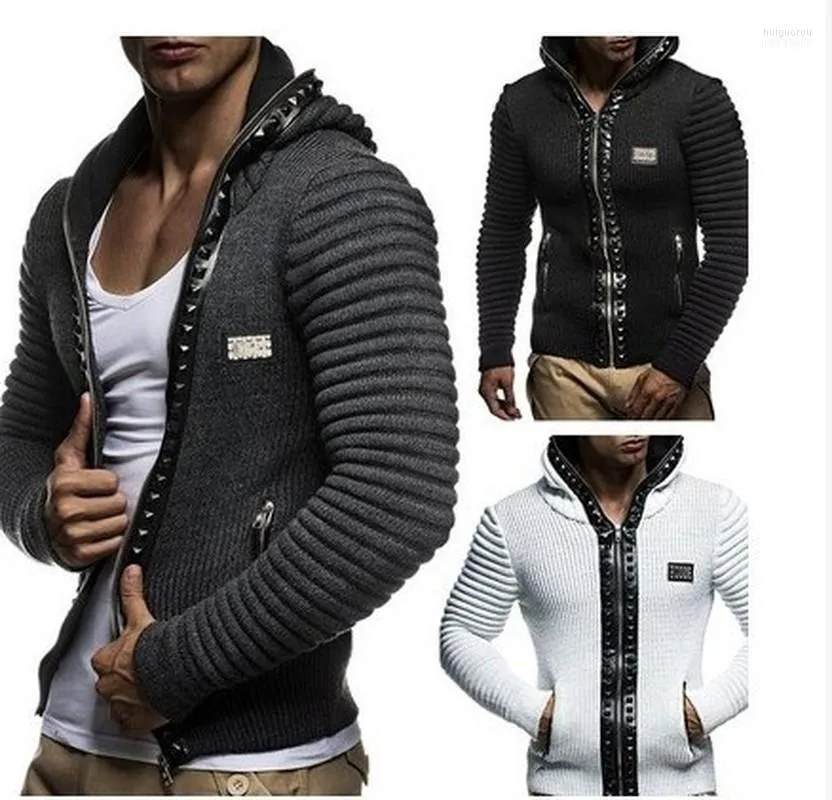 سترات الرجال للرجال Zogaa Sweater Coat Mens Winter Winter Hat Warm Chrive Cardigan Cardigan Lim