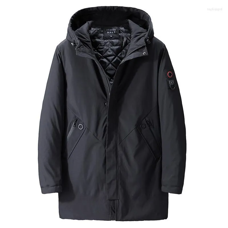 Hommes vers le bas hommes Parkas 2022 grande taille noir hiver veste hommes épais vestes décontractées coupe-vent chaud manteau hommes à capuche