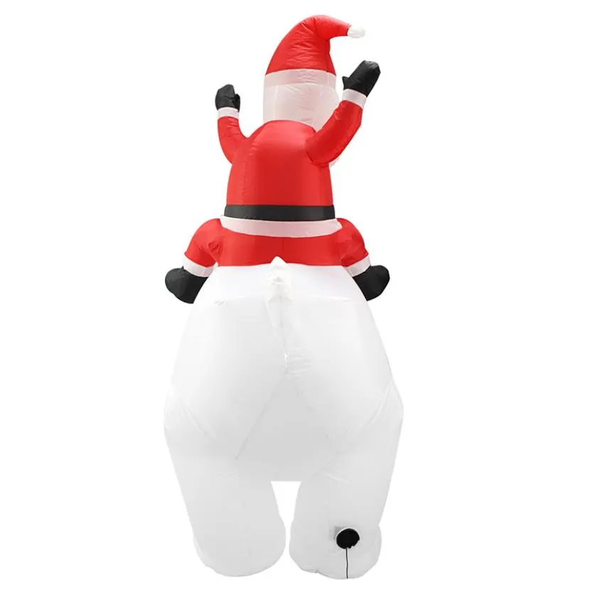 Christmas Party Decoration Event Christmas glowing inflatable Santa Claus polar bear penguin ornaments welcome Toy 7ft with light