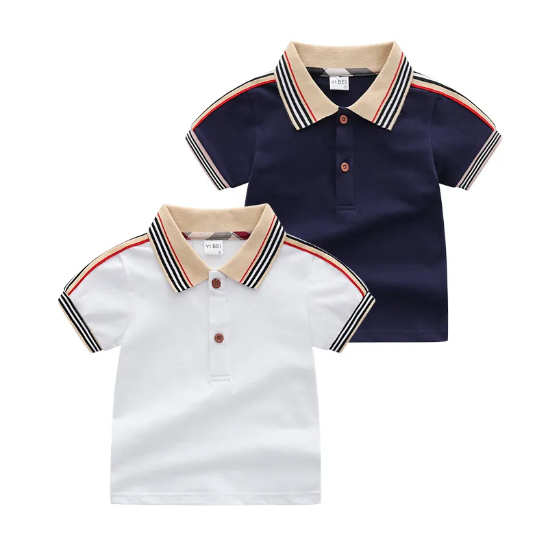 Ver￣o menino menino meninas camisa polo crian￧as de manga curta camiseta de roupas para crian￧as camisas de lapela esportes menino tops