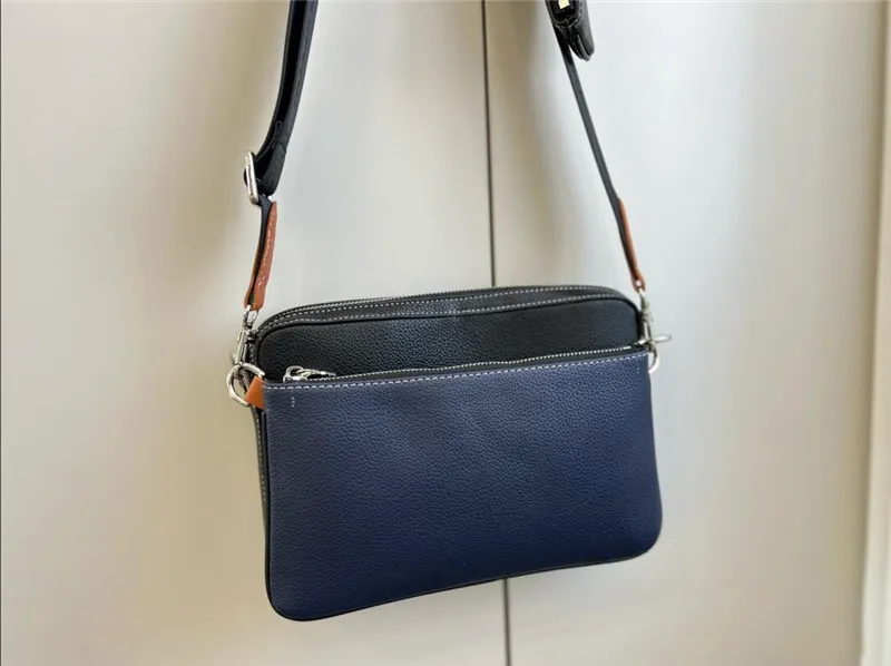 Nouveau gaufrage sac à bandoulière 3 pièces ensemble dans des sacs de créateurs de luxe mode gris noir 2 couleurs sacs de messager sac à main pour hommes