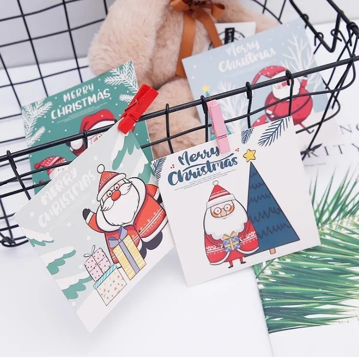 Joyeux Noël Cartes Bénédiction Carte De Voeux Enveloppe Nouvel An Carte Postale Cadeau Accessoires De Fête De Noël 30 pcs/lot BBB15656