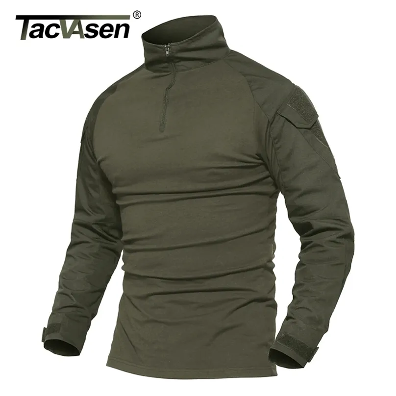 Maglioni da uomo TACVASEN T-shirt tattiche mimetiche Summer Army Combat T Shirt T-shirt militare in cotone Airsoft Paintball Hunt Abbigliamento 220922