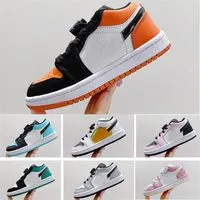 Cut Low 1s skateboarding Children Boy Girl Kid youth Basketball sports shoes skate sneaker size EUR24-35212z