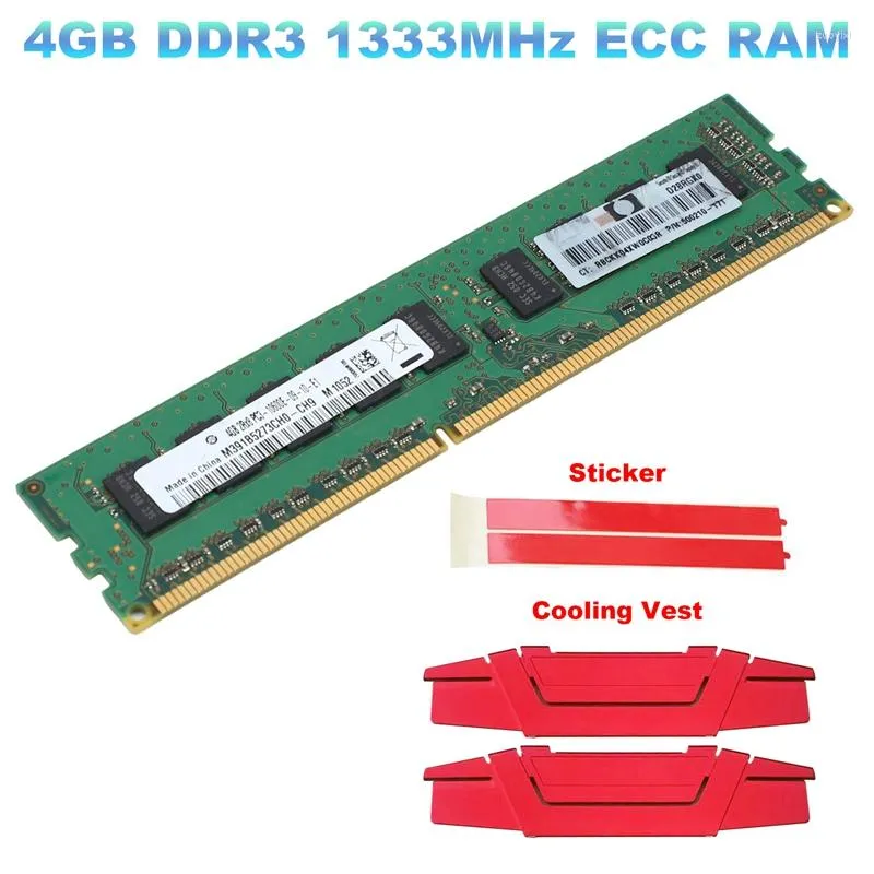 1333MHz ECC Memory Cooling Vest 2RX8 PC3-10600E 1.5V RAM Unbuffered for Server Workstation
