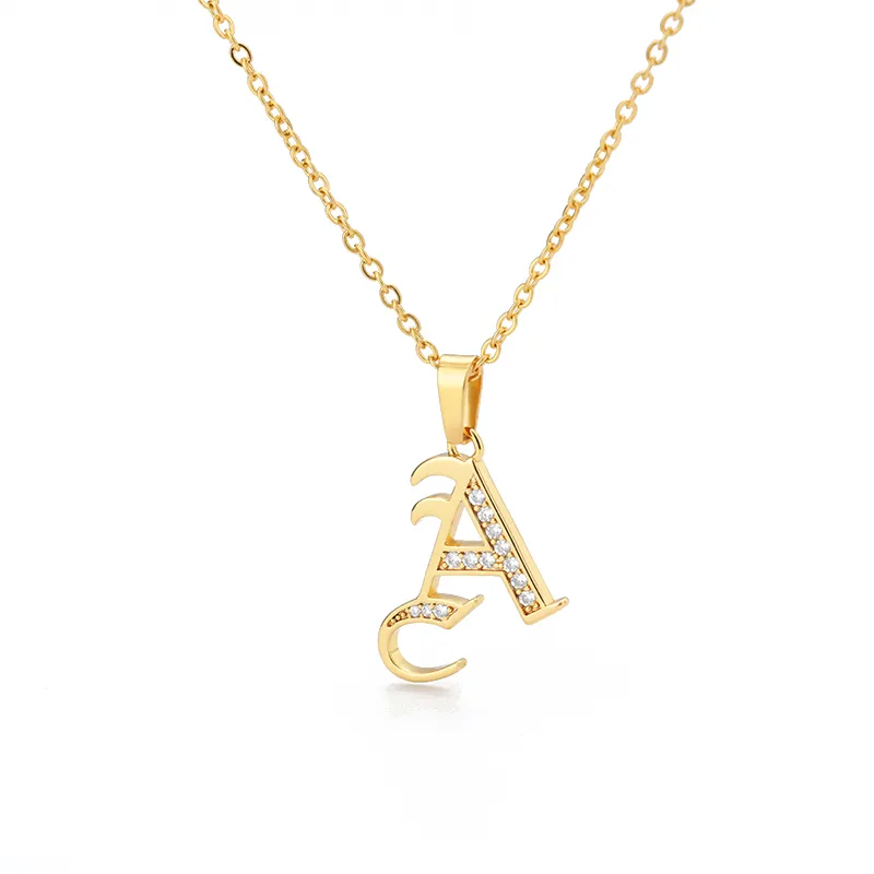 Économisez gros sur les achats en gros de Lettre Un Collier Initial  Colliers En Acier Inoxydable Pour Femmes Collier De Pendentif Initial Pour  Femmes,