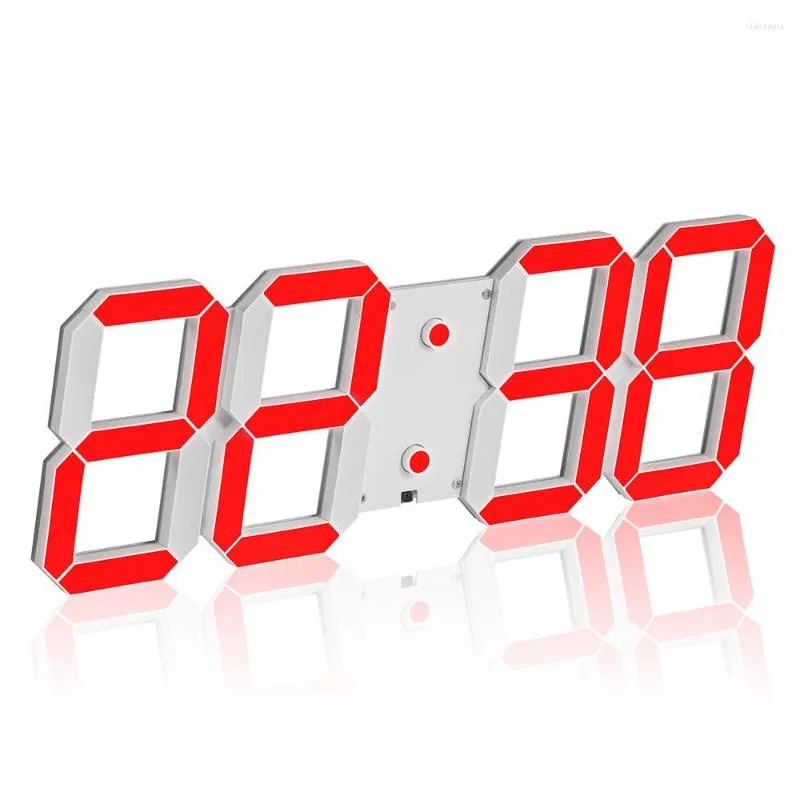 Zegary ścienne Kreatywne zdalne sterowanie duża LED Cyfrowa zegar nowoczesny design wystrój domu 3D dekoracja duża dekoracyjna zegarek biały / czarny